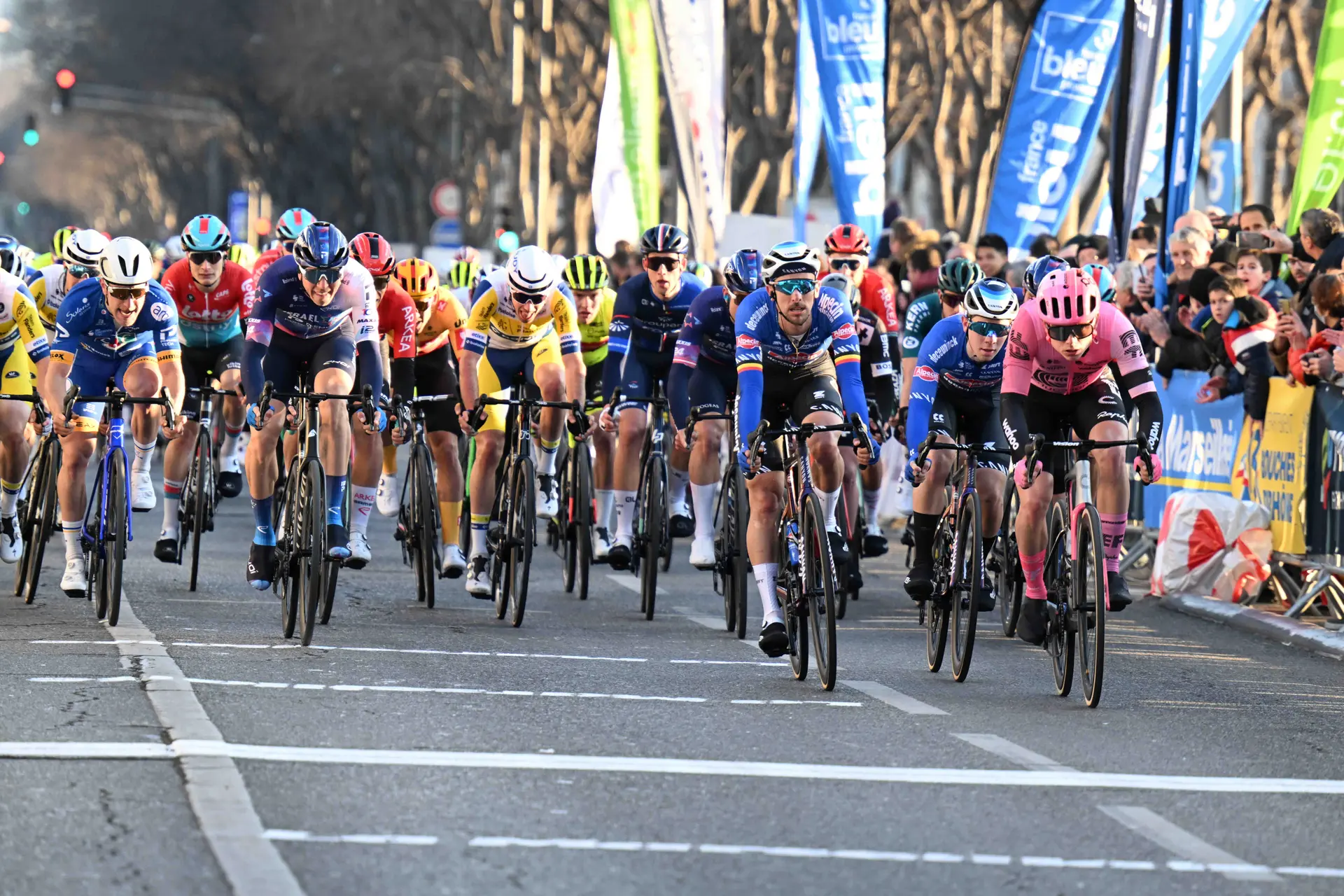 Marijn van den Berg sprints to victory from reduced bunch in wind effected stage 1 of La Route d'Occitanie