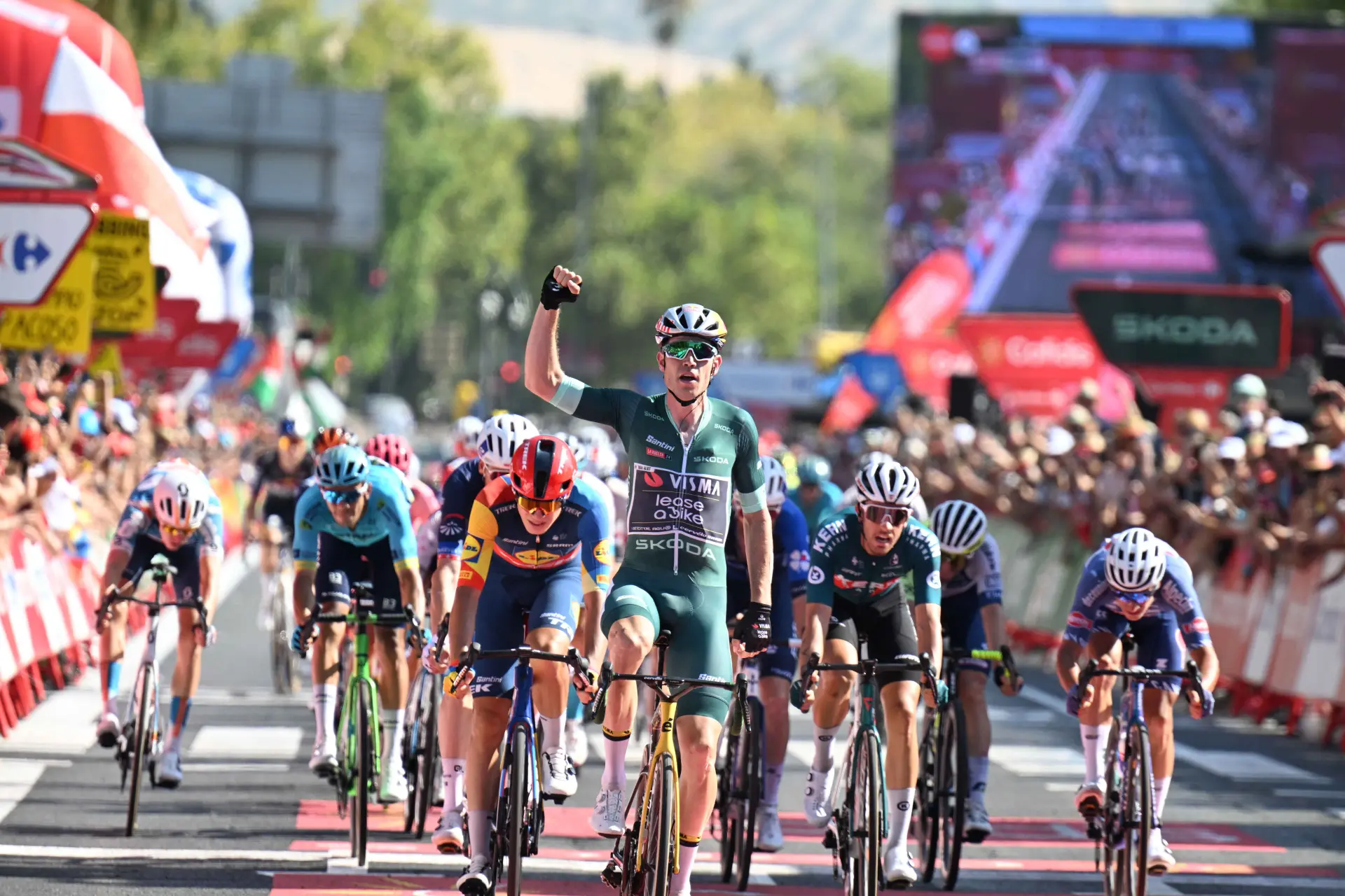 Wout van Aert doubles up at 2024 Vuelta a Espana after chaotic stage 7 sees GC time gaps