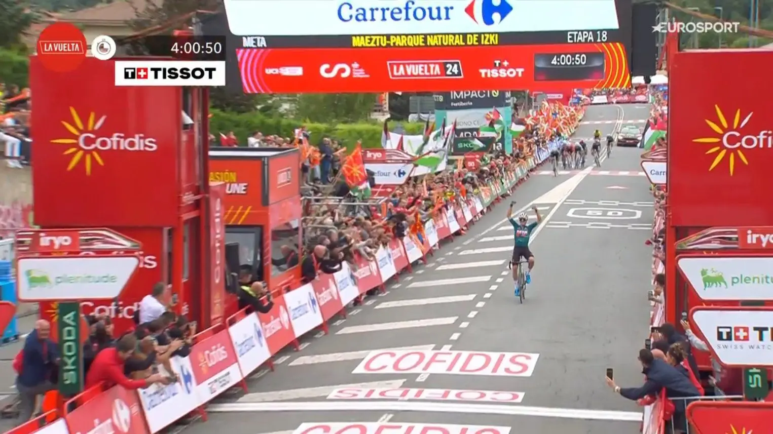 A Kern Pharma vence pela terceira vez na Volta a Espanha! Urko Berrade ganha a 18ª etapa, Ben O'Connor é posto à prova e Mikel Landa afunda-se