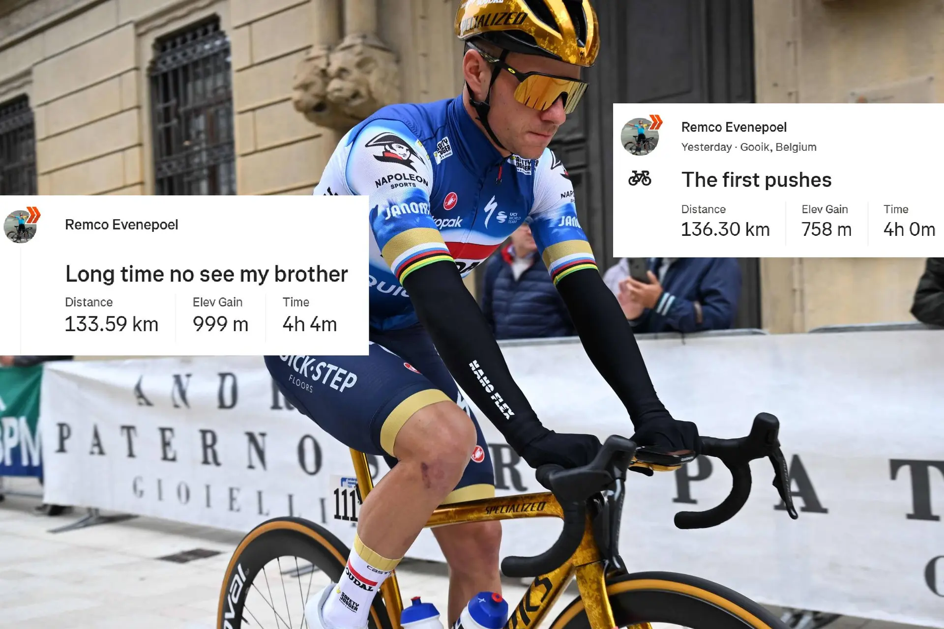"First pushes" - Remco Evenepoel turns up training volume on his road to recovery