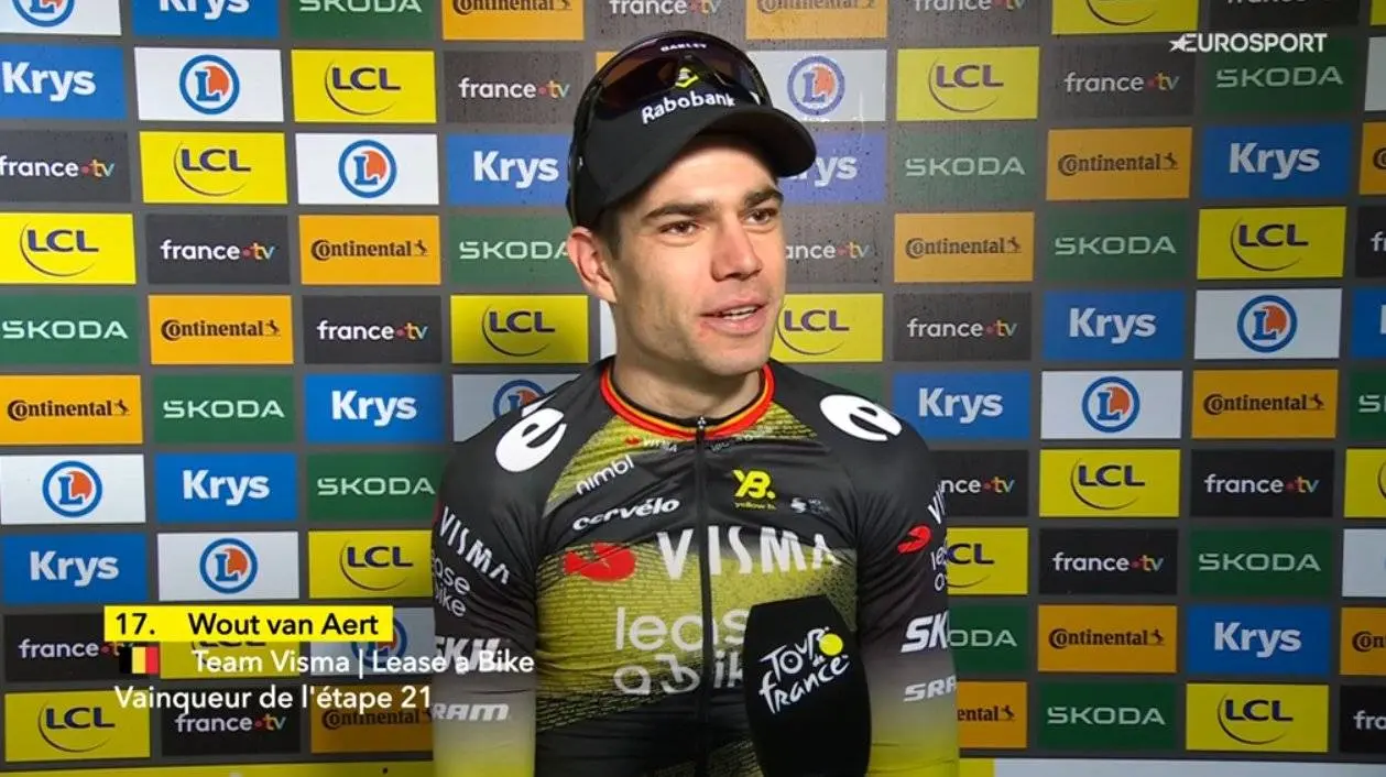 "We should be proud" - Wout van Aert praises Vismas attitude at Tour de France and gifts team with memorable win in Paris
