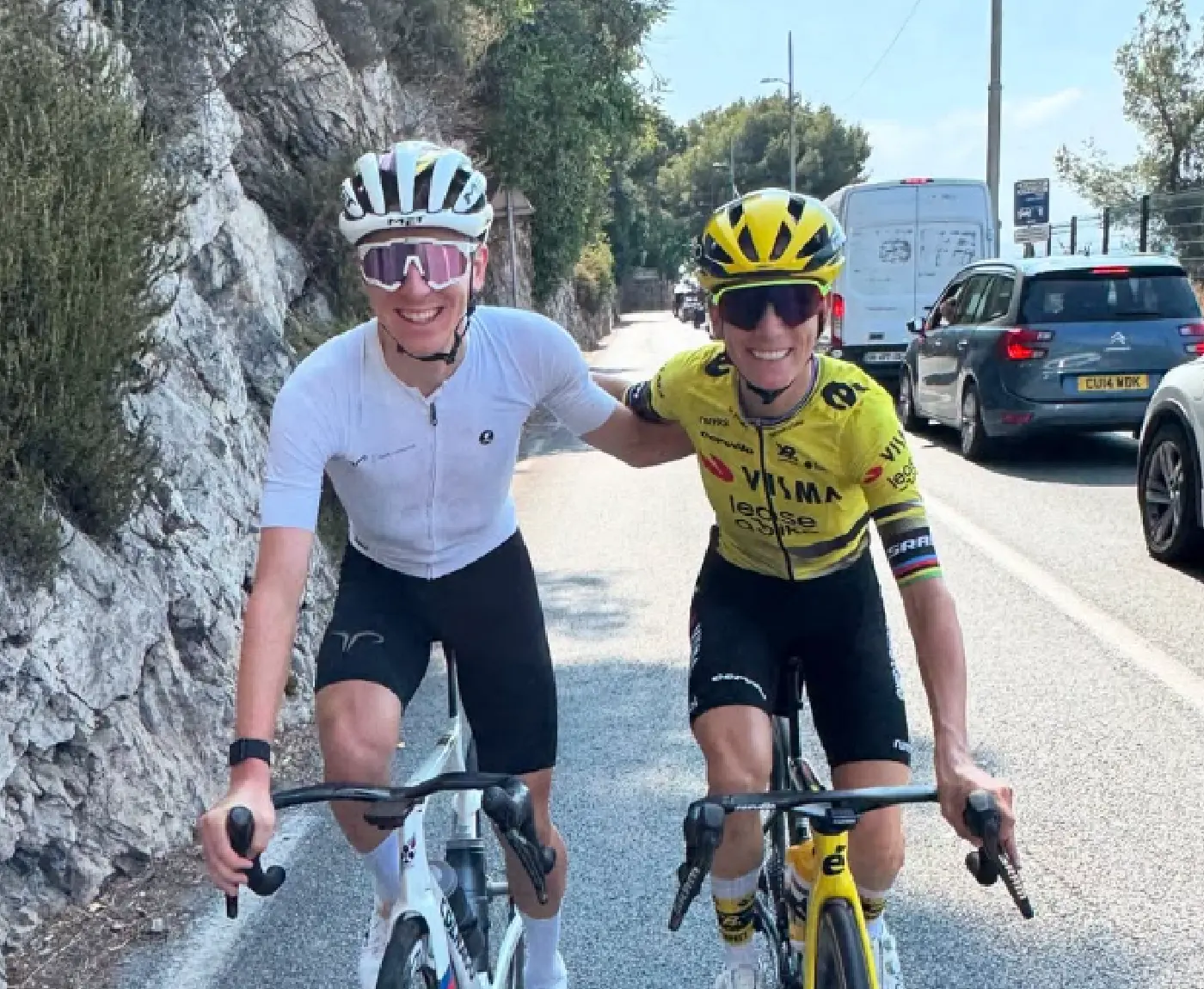 Campeões da Volta a França encontram-se em treino: "Ouvir os conselhos pós-tour do Tadej foi inspirador"