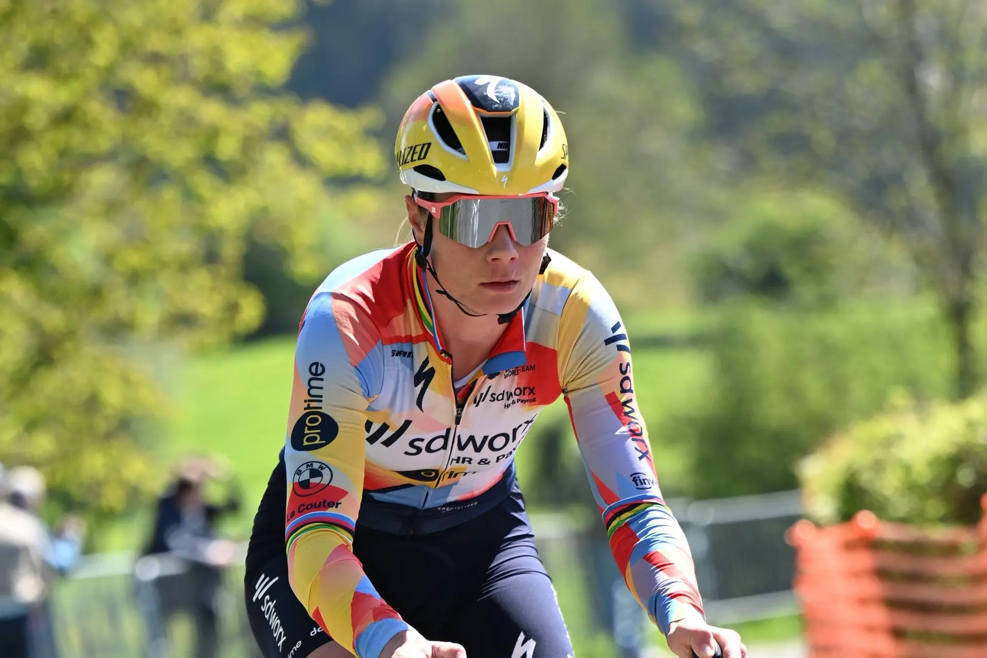 Lotte Kopecky during recon for Liege-Bastogne-Liege 2026