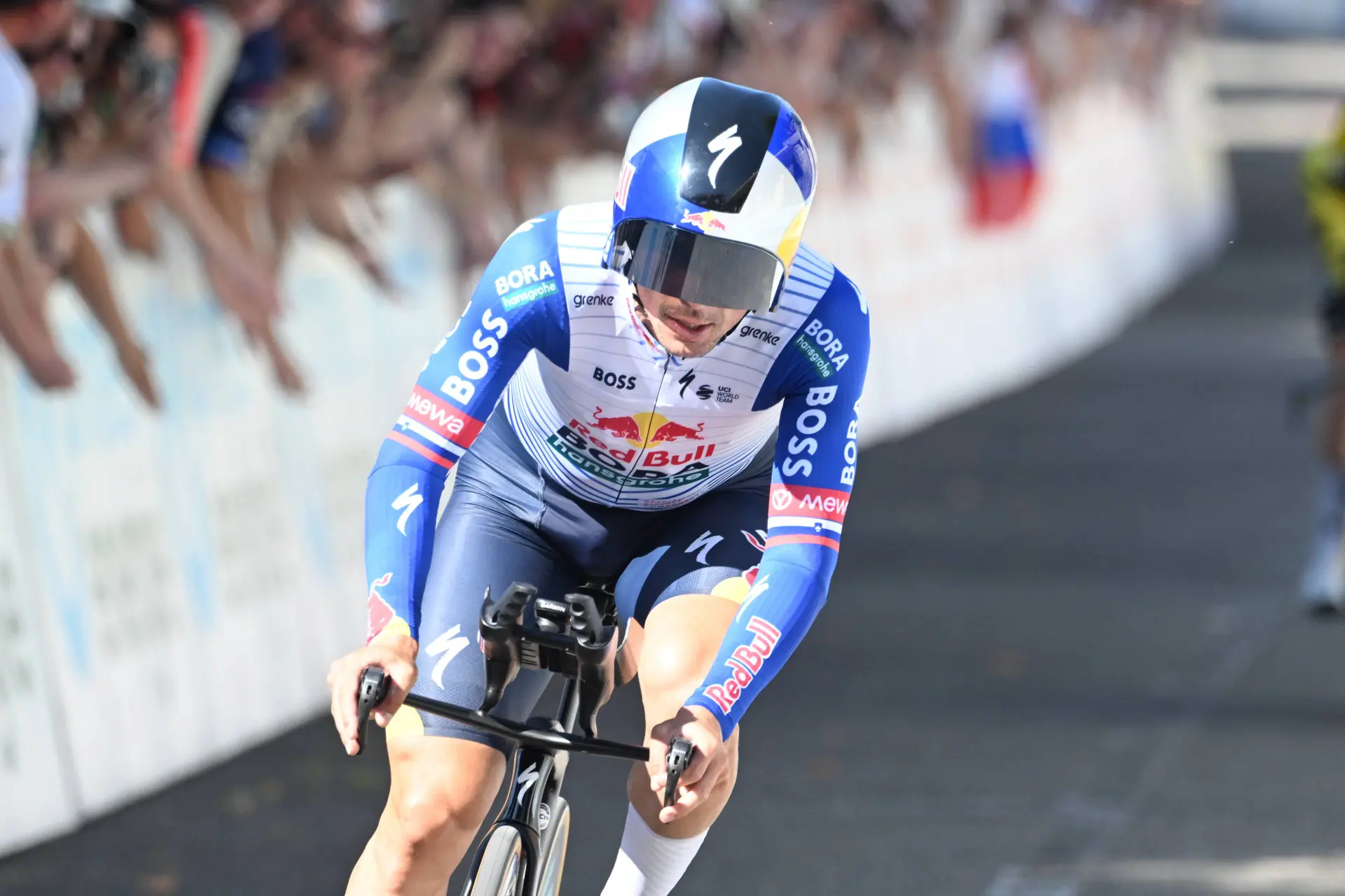 Primoz Roglic in time trial action at the 2026 Tour de Suisse