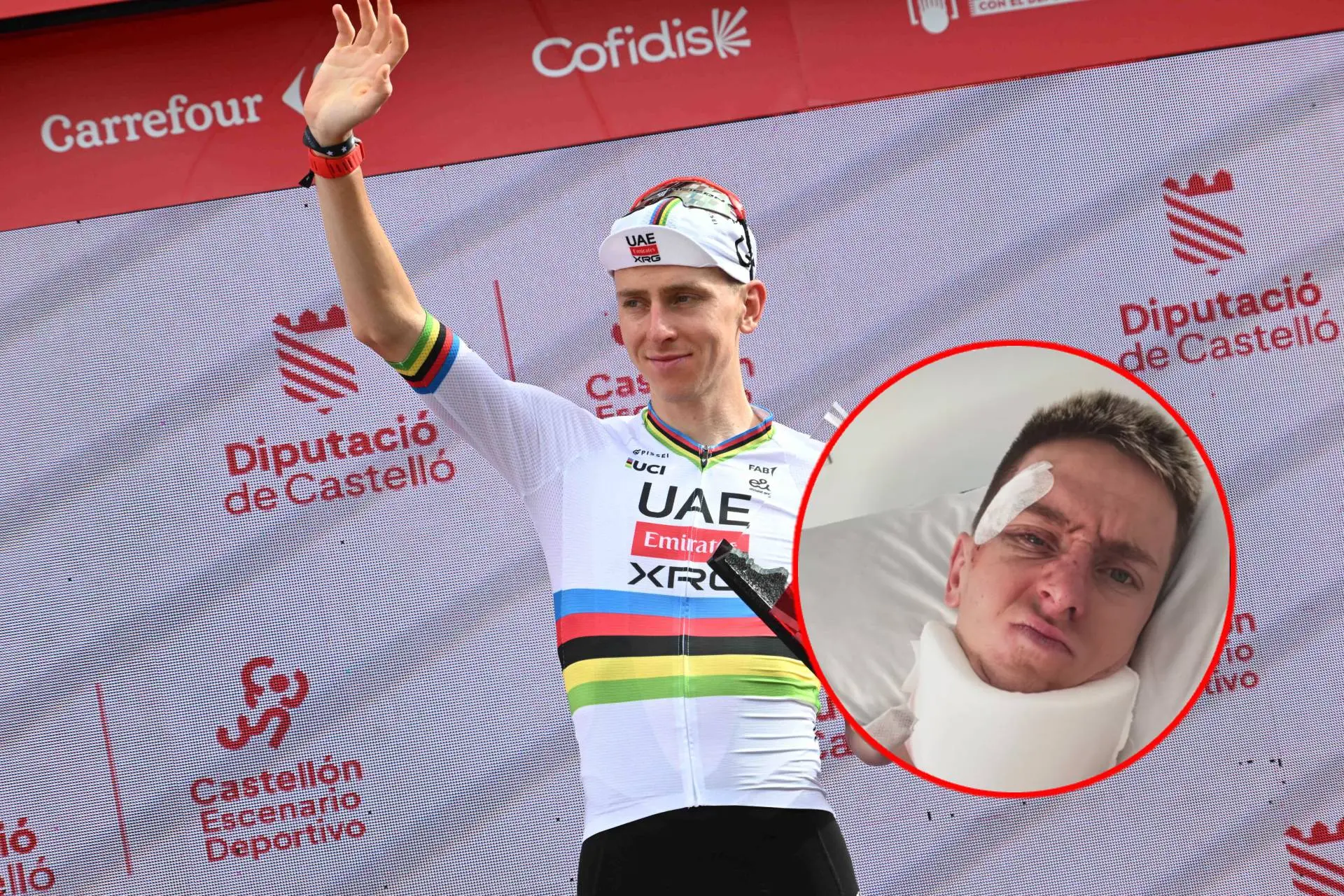 "Stayin' Alive" - Tadej Pogacar's defiant hospital bed update after his Vuelta a Espana abandon and potential season-ending injuries