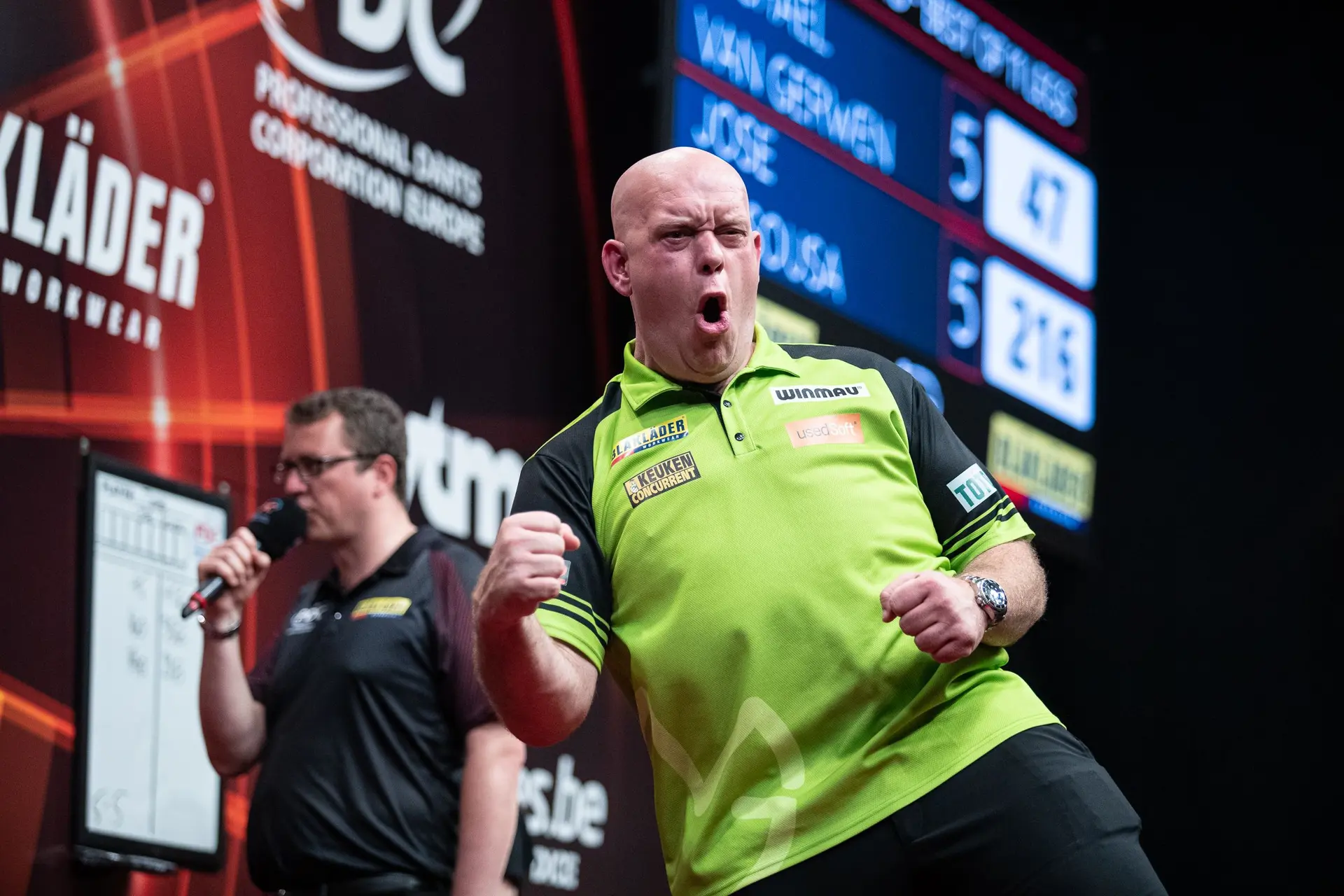 Na Van Duijvenbode ook Van Gerwen naar de L4, Mighty Mike versloeg Anderson met 6-1 tijdens het Belgian Darts Open