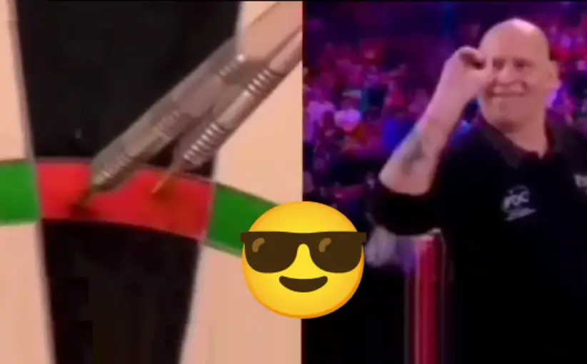 VIDEO: Russ Bray toont aan ook een dart talent te zijn op het podium met publiek