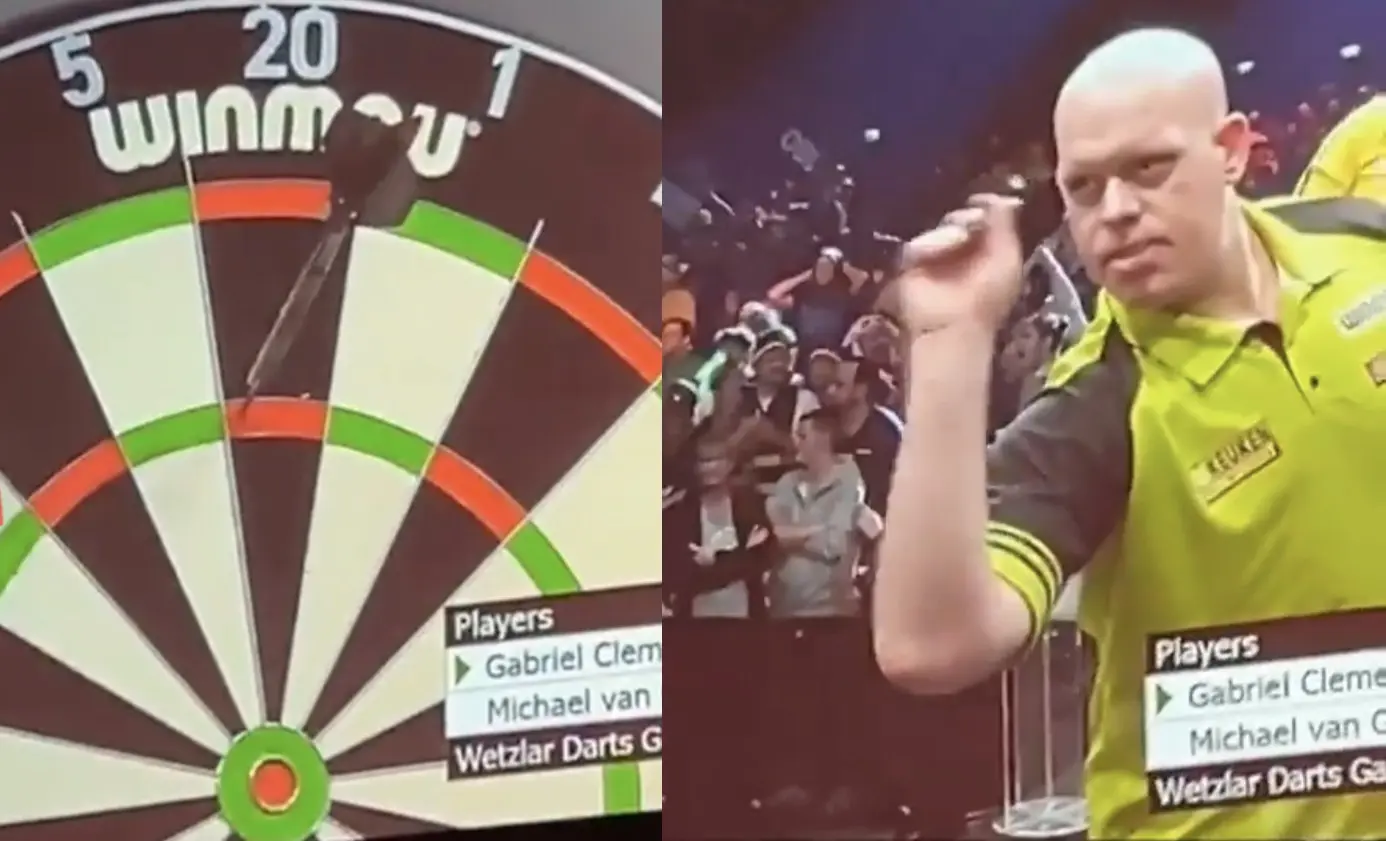 VIDEO: Michael van Gerwen gooit 9-darter op demotoernooi in Duitsland