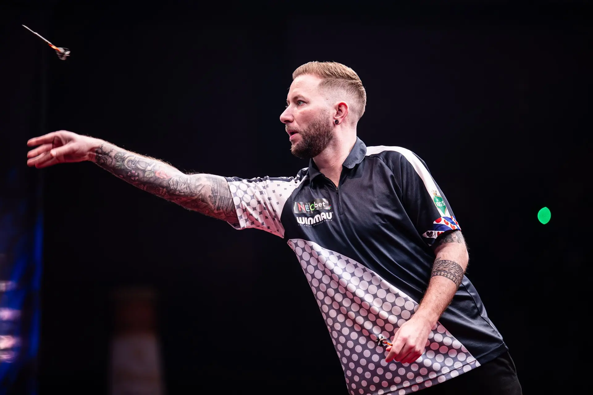 Noppert mist een matchdart en is uitgeschakeld tijdens het International Darts Open