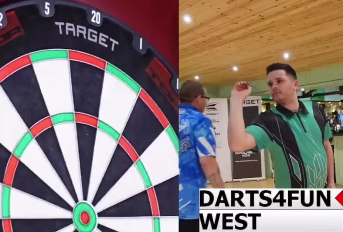 Deze actie wordt online bestempeld als het beste dartsmoment ooit op camera vastgelegd