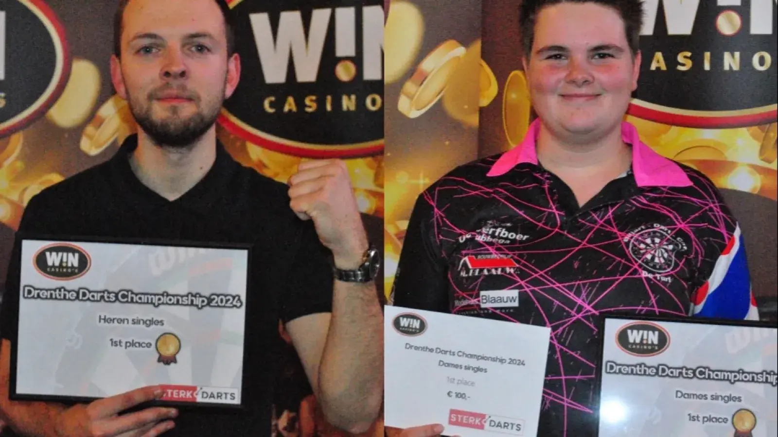 Johan Mennegat en Fardau de Jong zegevieren op Drenthe Darts Championship 2024