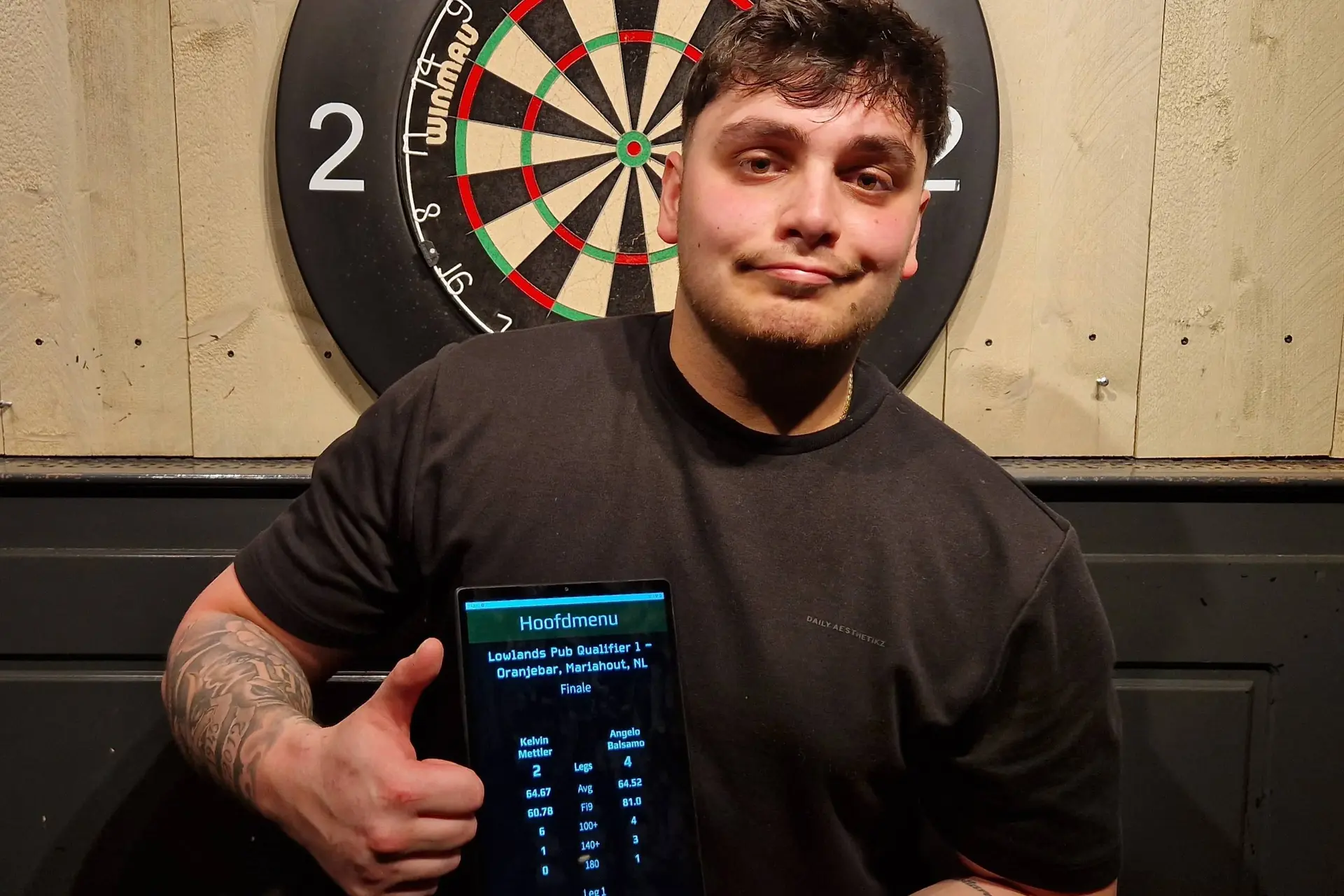 Dagzege 1e dag van de ADC Lowland Spring Series Pub Qualifiers bij de Oranjebar gaat naar Angelo Balsamo