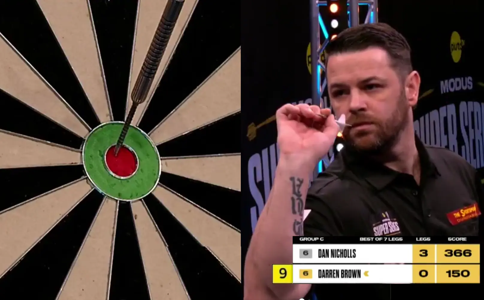 Deze kerel ging vandaag voor de meest bizarre 9-darter die je ooit hebt gezien