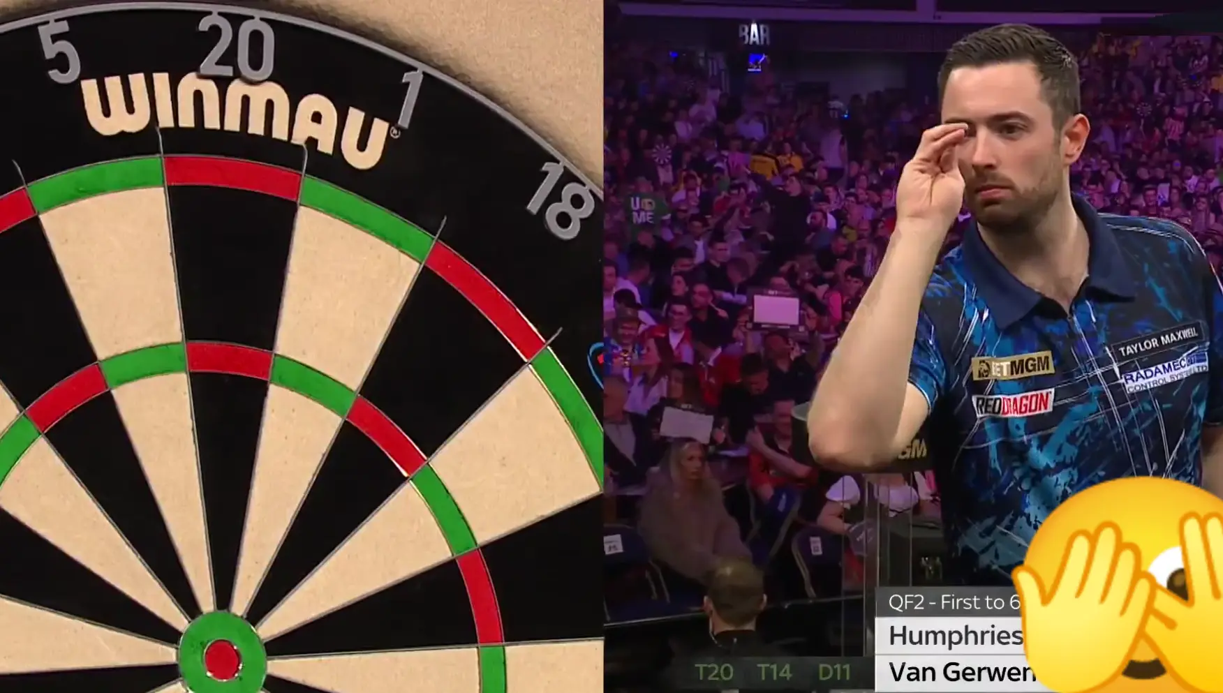 Luke Humphries ontvangt veel kritiek vanwege deze actie tegen Michael van Gerwen