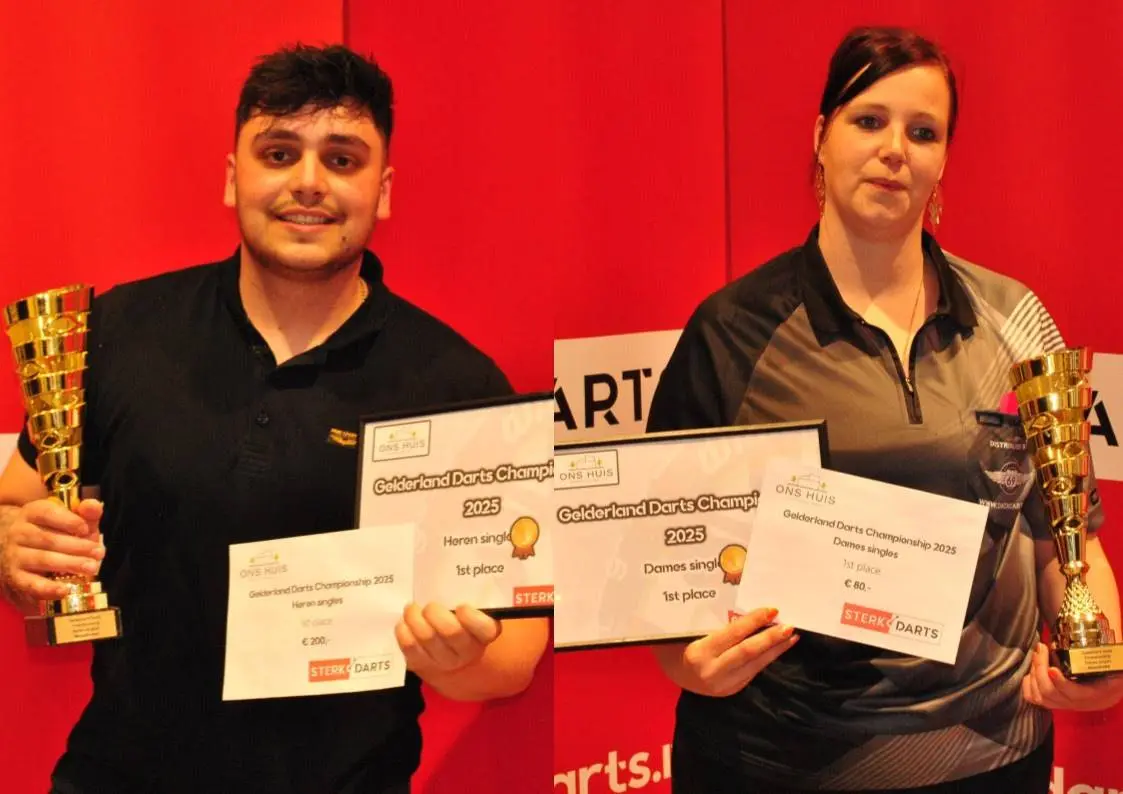 Angelo Balsamo en Shana van Nieuwenhoven pakken titel op Gelderland Darts Championship 2025