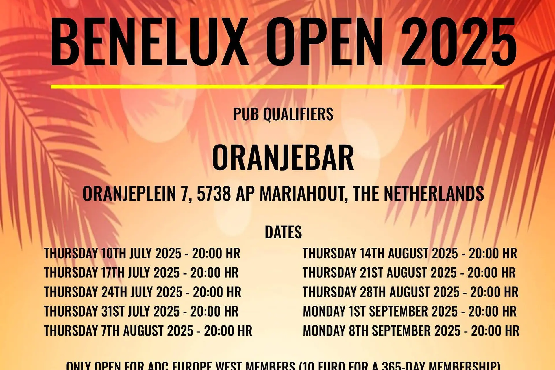 Darttalenten opgelet! De Oranjebar is terug met 10 Pub-Qualifier toernooien voor Winmau Open 2025!