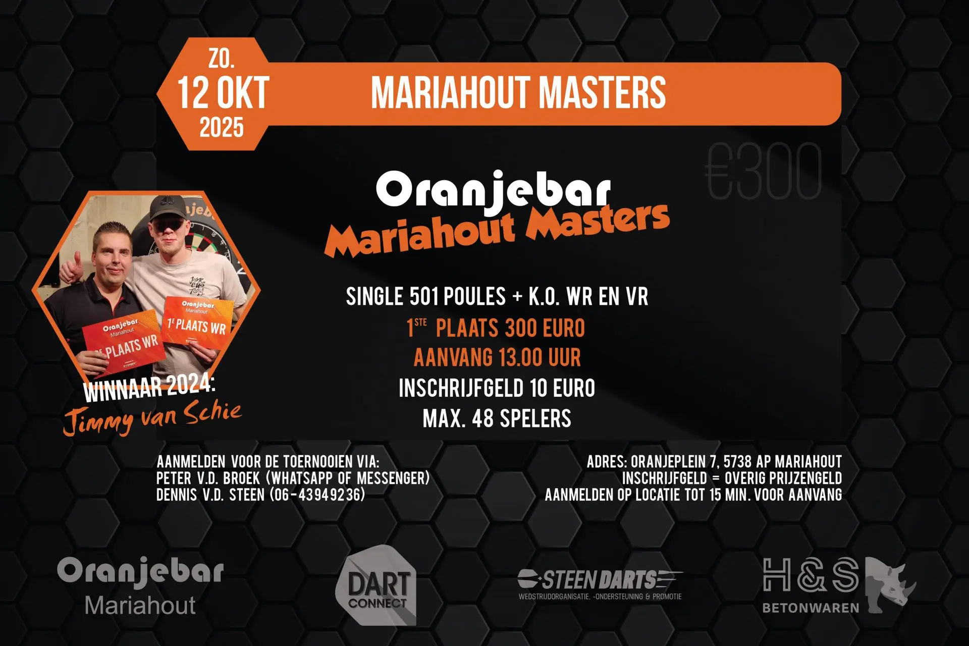 Laatste Open Darttoernooi van het jaar bij de Oranjebar: wie pakt de titel in Mariahout?