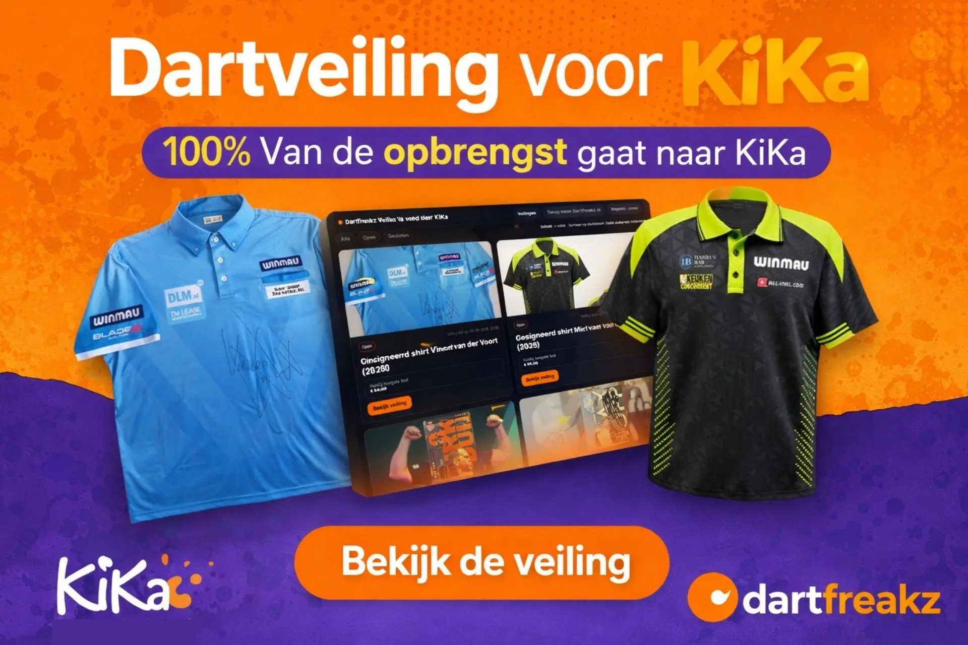 Dartfreakz organiseert opnieuw dartveiling voor KiKa: 100% van de opbrengst voor het goede doel