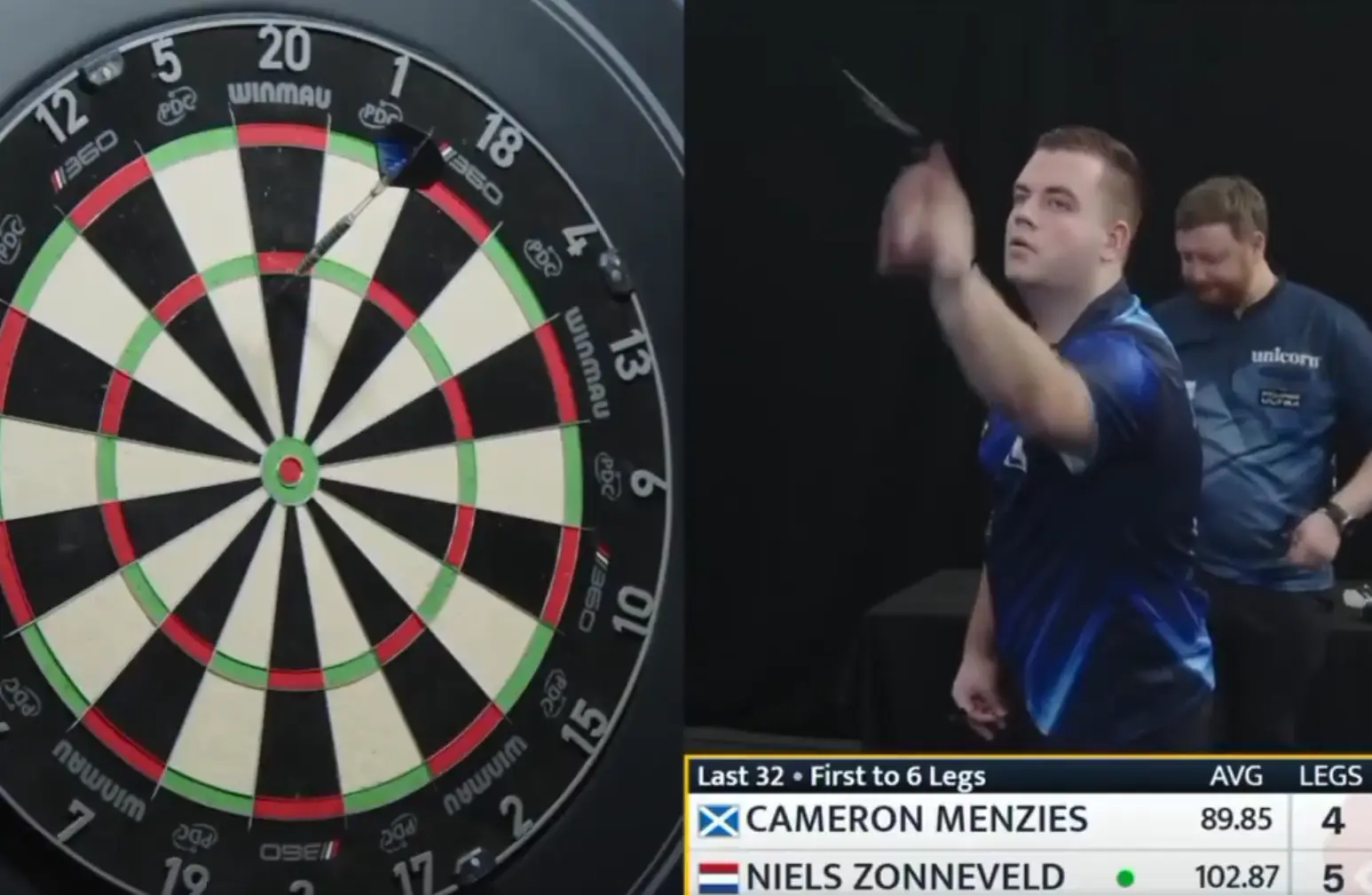 Cameron Menzies haalt grap uit met Zonneveld die de PDC doorgaans niet kan waarderen