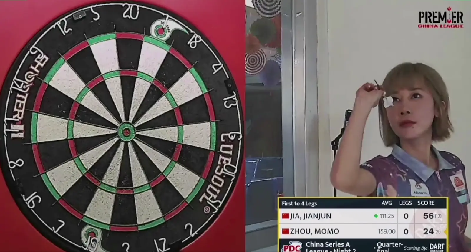 VIDEO: Momo Zhou produces 10 'perfect' darts in China Series A-League