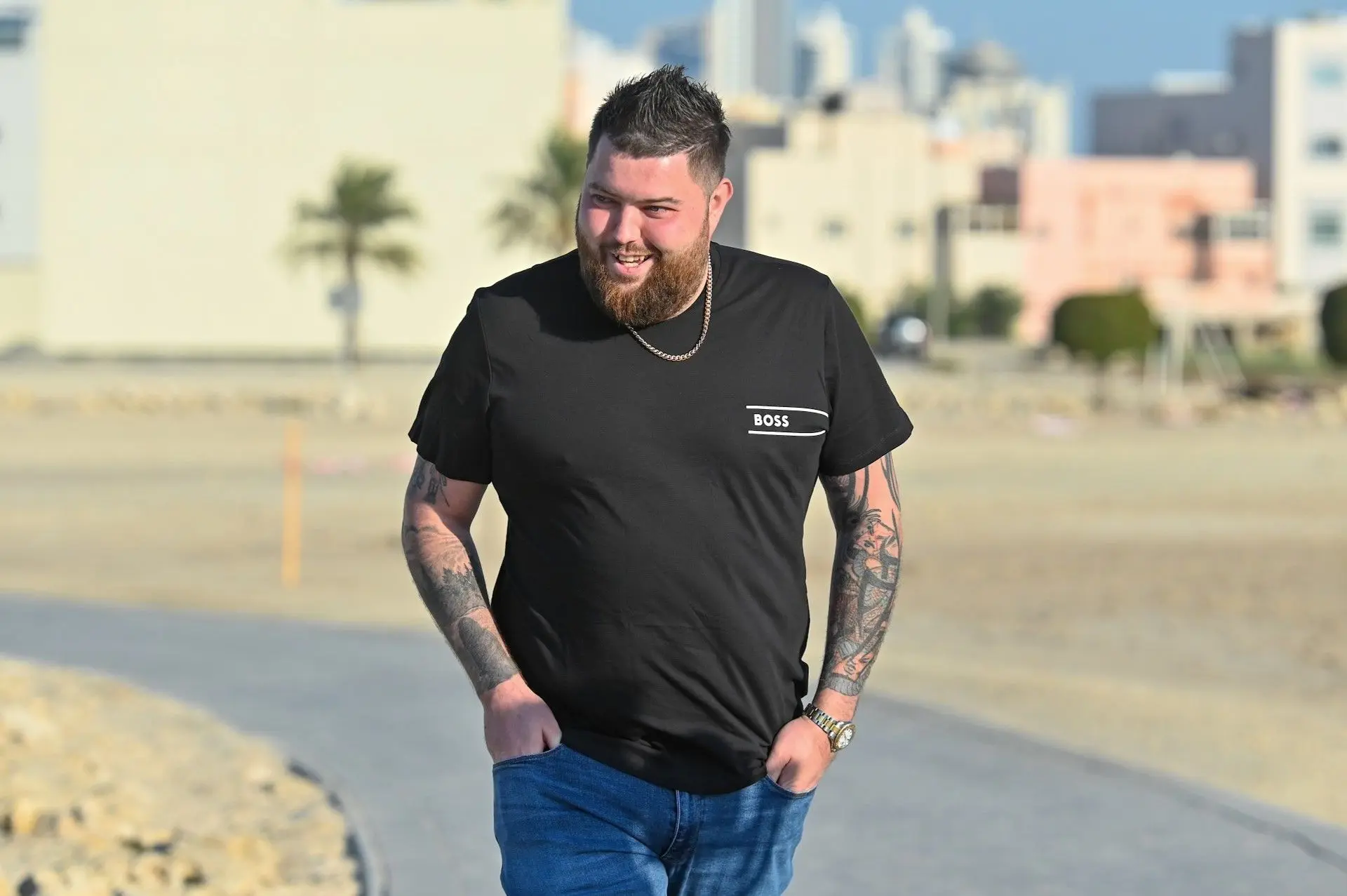 Michael Smith has terrifying experience with a shark during Arabian fishing adventure