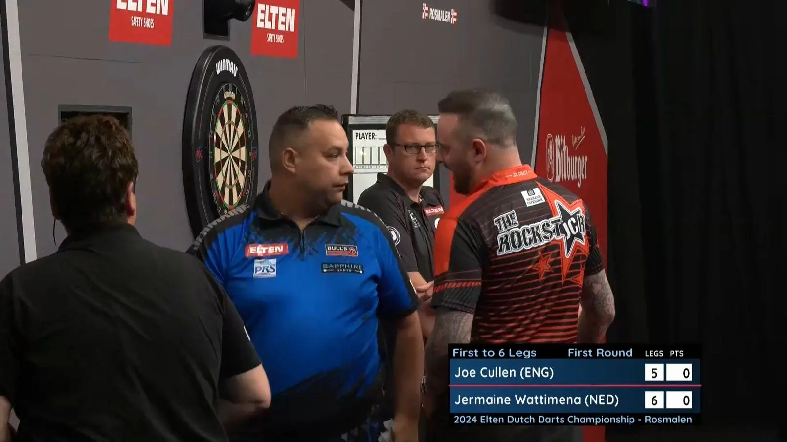 VIDEO: Joe Cullen and Jermaine Wattimena involved in spat after controversial end to Dutch Darts Championship tie