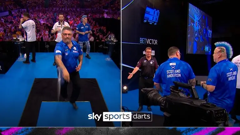(VIDEO) Should there be VAR in darts? Gary Anderson disagrees with Kirk Bevins as referee declares throw invalid