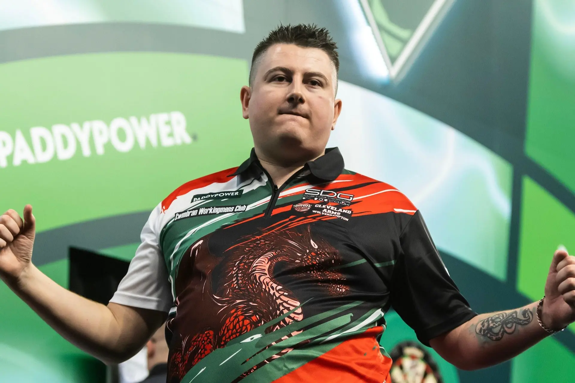 Nick Kenny in action at the World Darts Championship