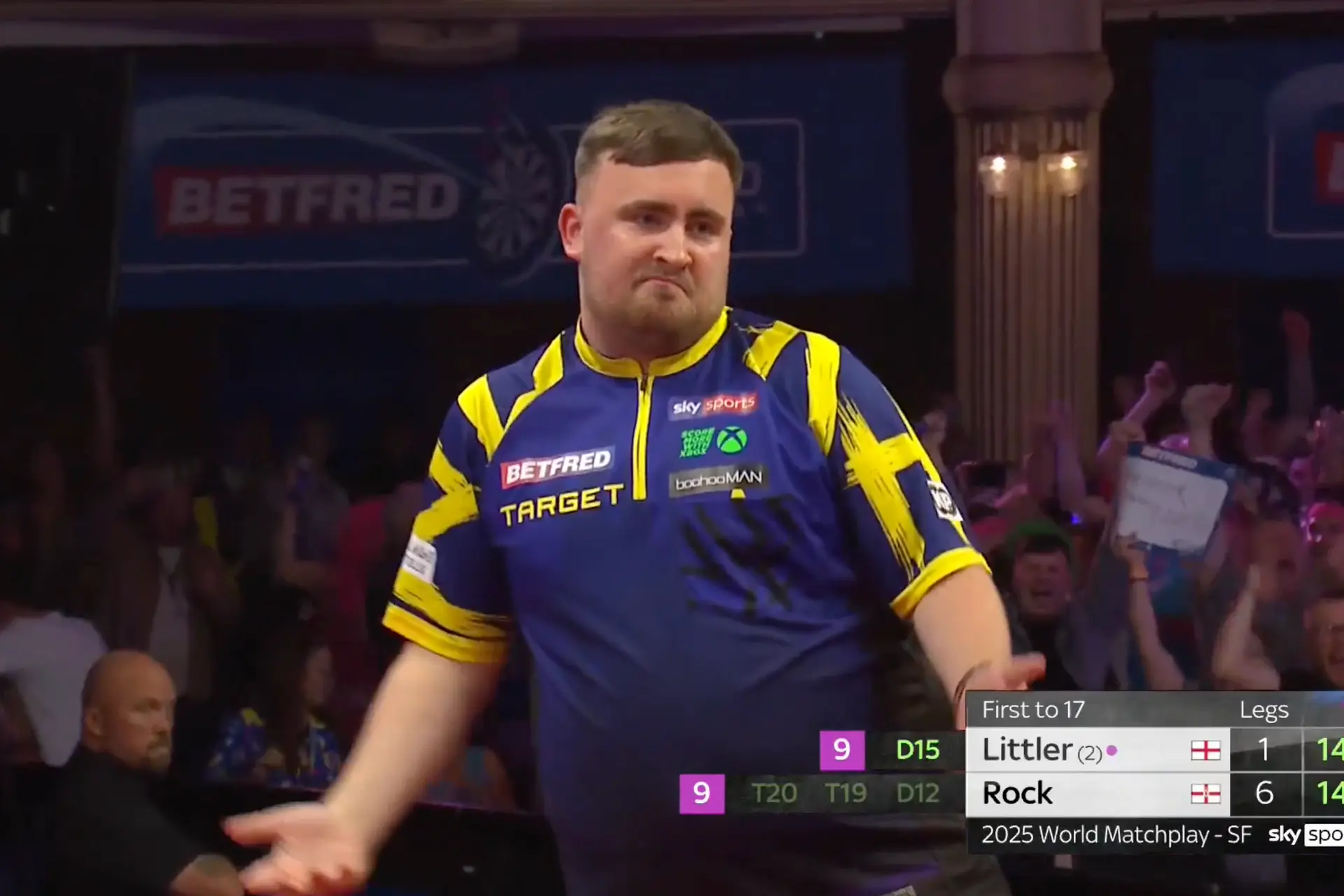 (VIDEO) "That is the second best leg you will ever see": Luke Littler produces sensational nine-dart finish at World Matchplay