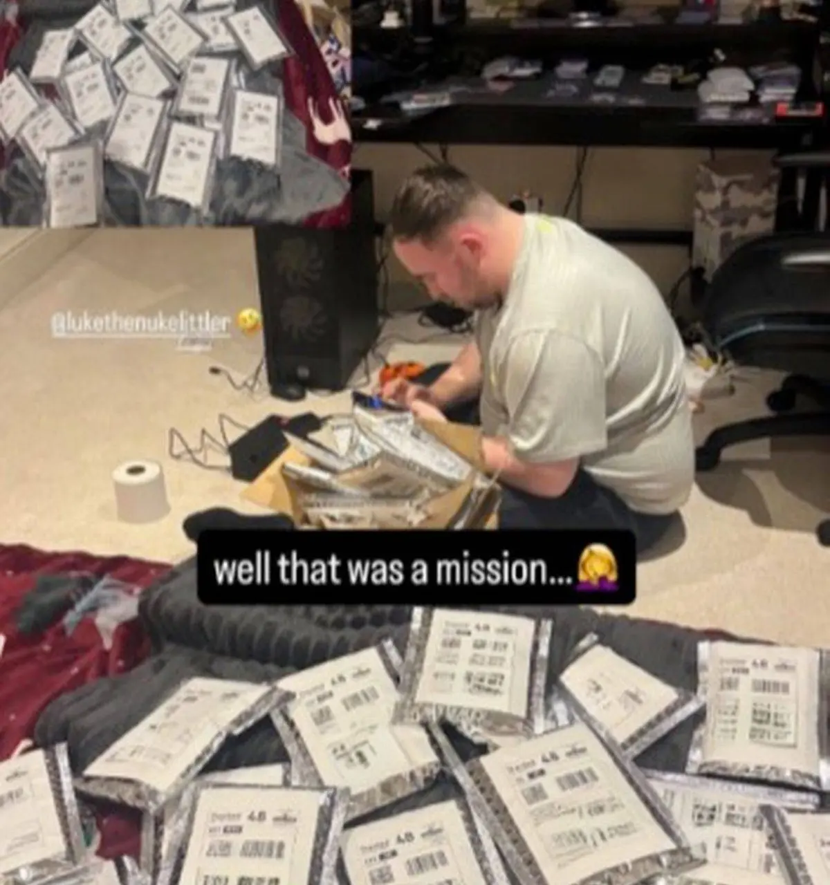 "Well, that was a mission..." - Luke Littler spends time before World Series events packing cards ready to sell on eBay