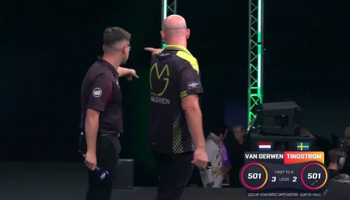 Elvis has left the building: Michael van Gerwen has “Elvis Presley” ejected from the venue at Nordic Darts Masters