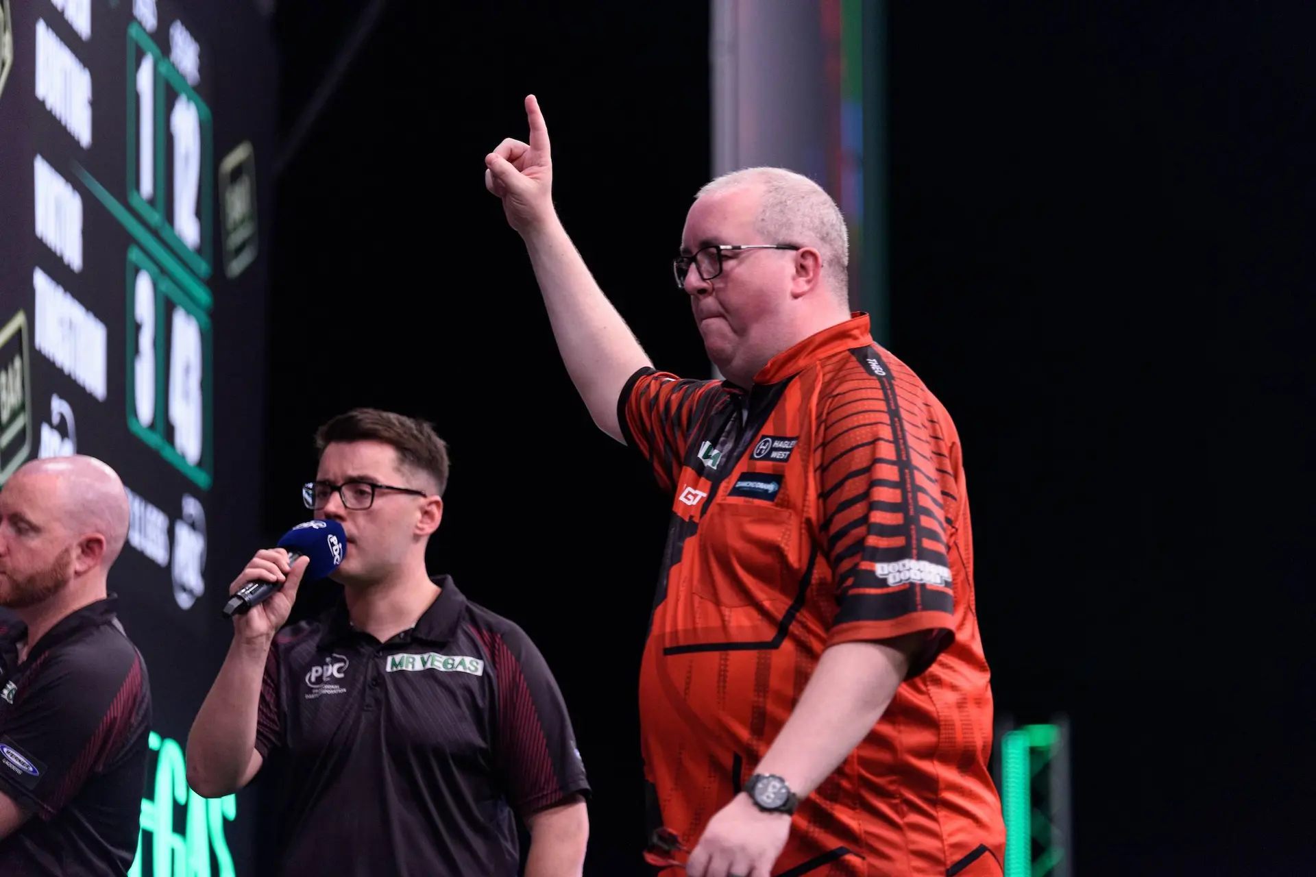 Stephen Bunting puts finger up.