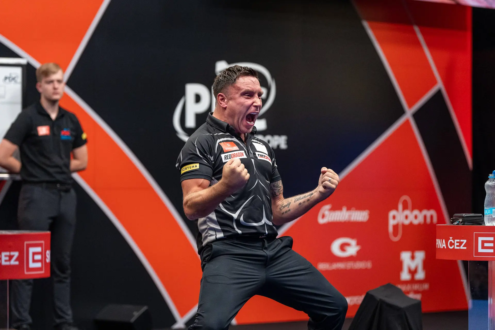 Gerwyn Price with his trademark celebration