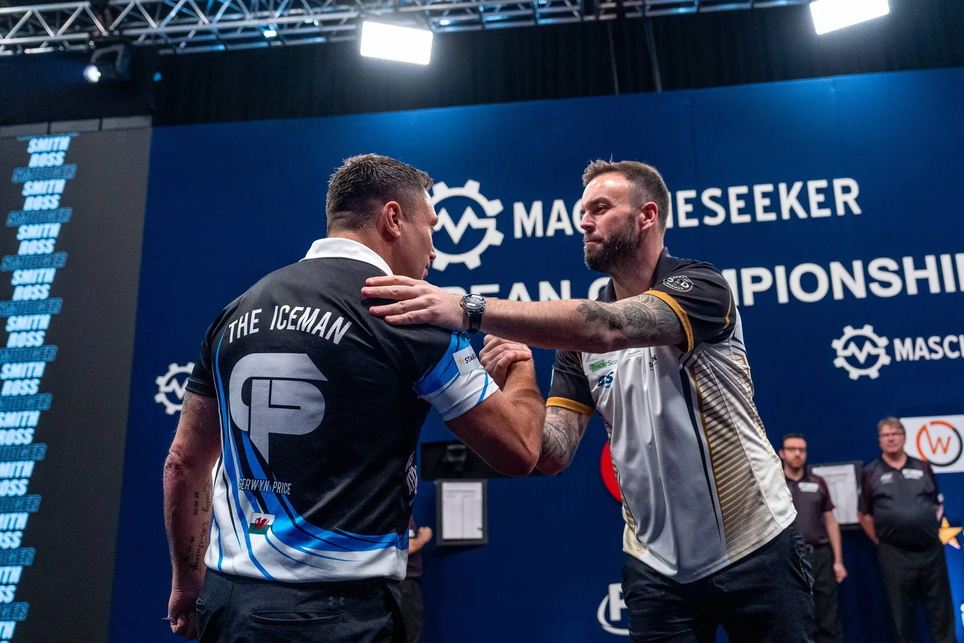 Ross Smith and Gerwyn Price at the 2026 European Championship