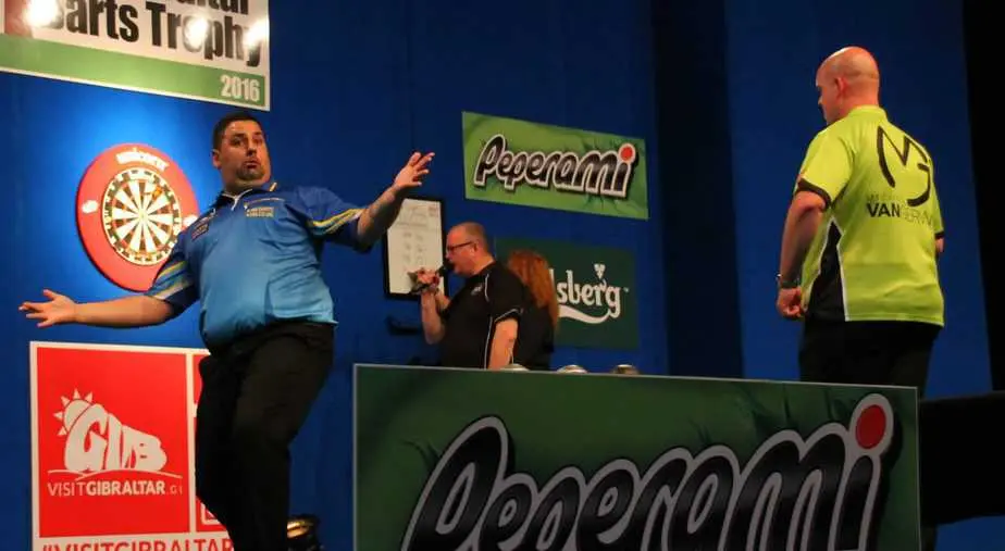 THROWBACK VIDEO: Dyson Parody’s brilliant antics against Van Gerwen at Gibraltar Darts Trophy