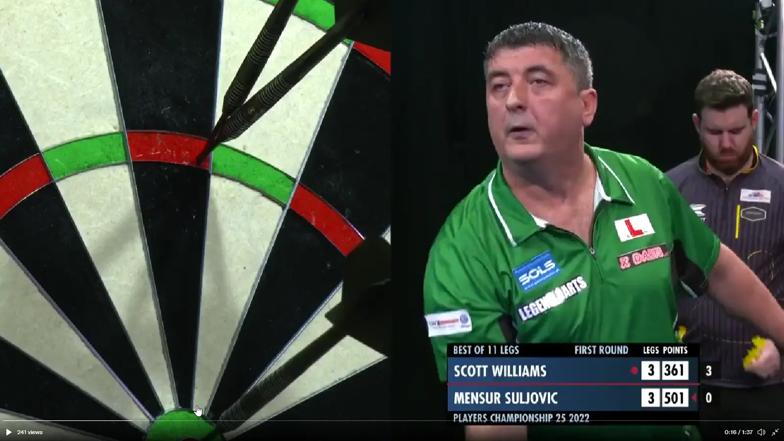 VIDEO: Suljovic versucht Wiederholung des ungewöhnlichen 9-Darters