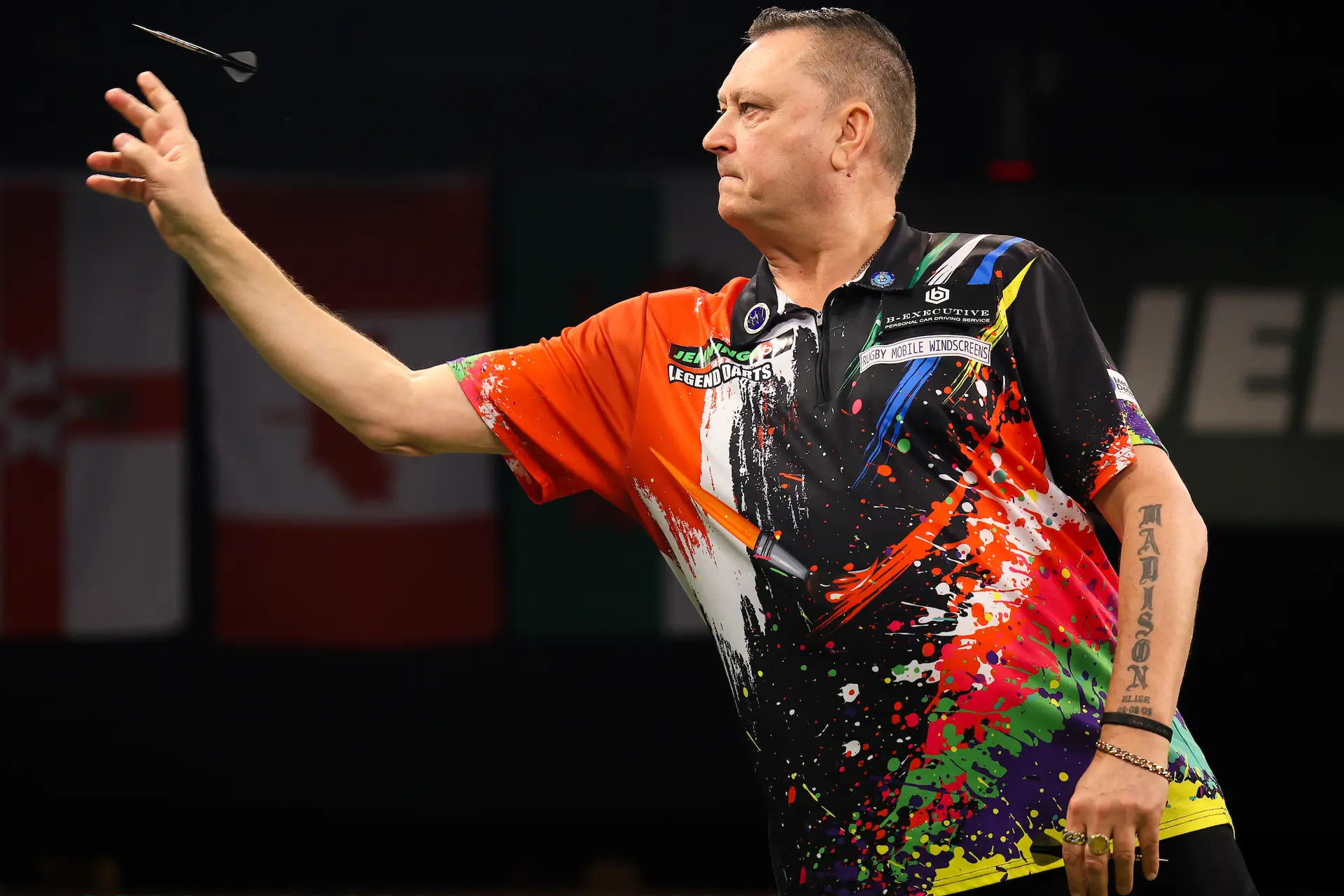 Spielplan Samstag Nachmittag bei den World Seniors Darts Masters mit Mason, Adams, Part und Painter