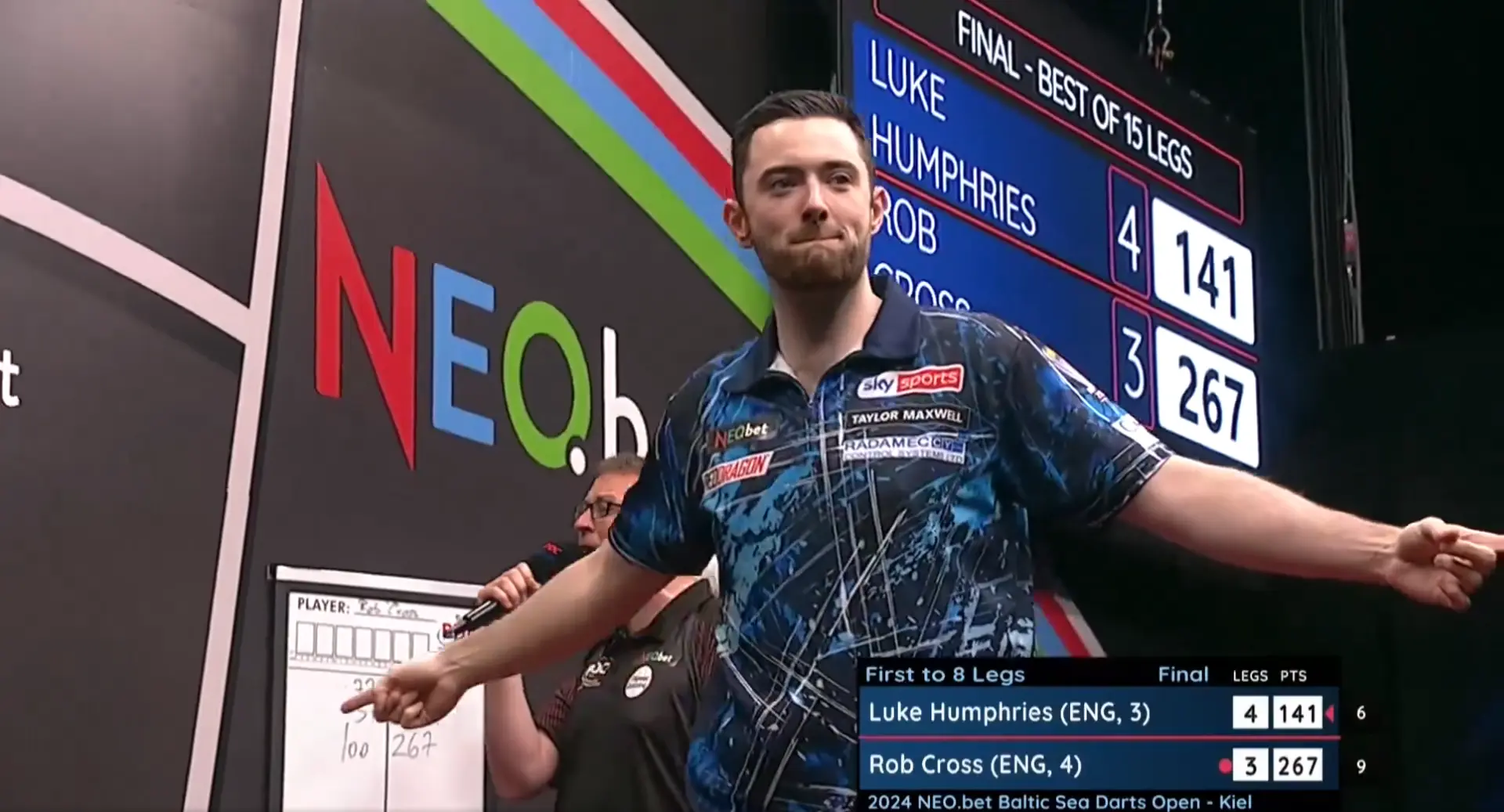 VIDEO: Luke Humphries wirft 9-Darter im Finale der Baltic Sea Darts Open