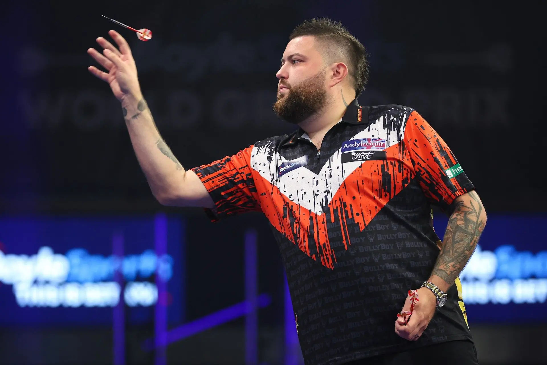 Spielplan Samstagnachmittag bei der European Darts Championship 2024 mit Michael Smith, Mike De Decker und Dirk van Duijvenbode