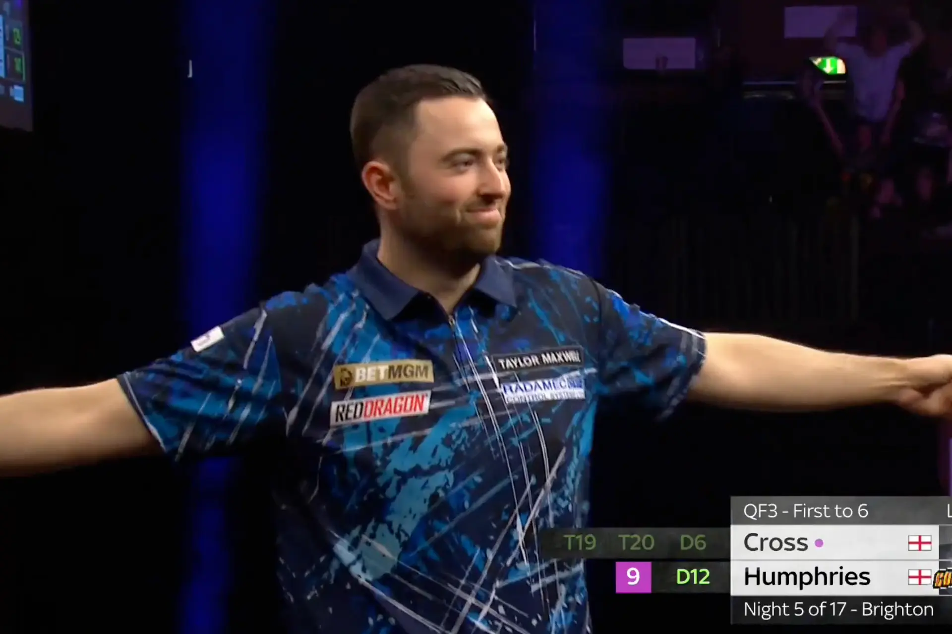VIDEO: Luke Humphries wirft den ersten 9-Darter der 2025 Premier League Darts in Brighton!