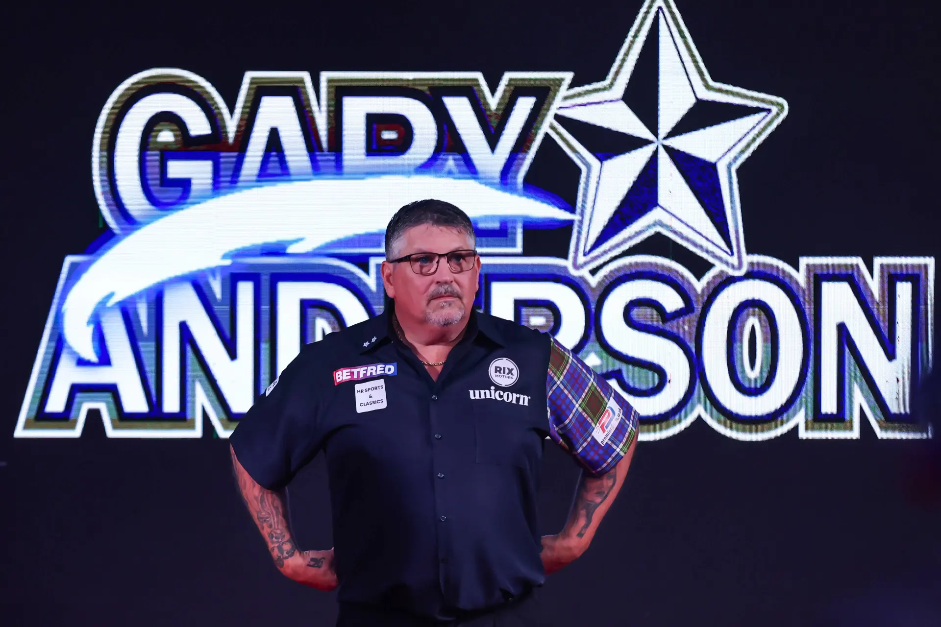 Gary Anderson beim World Matchplay 2026.