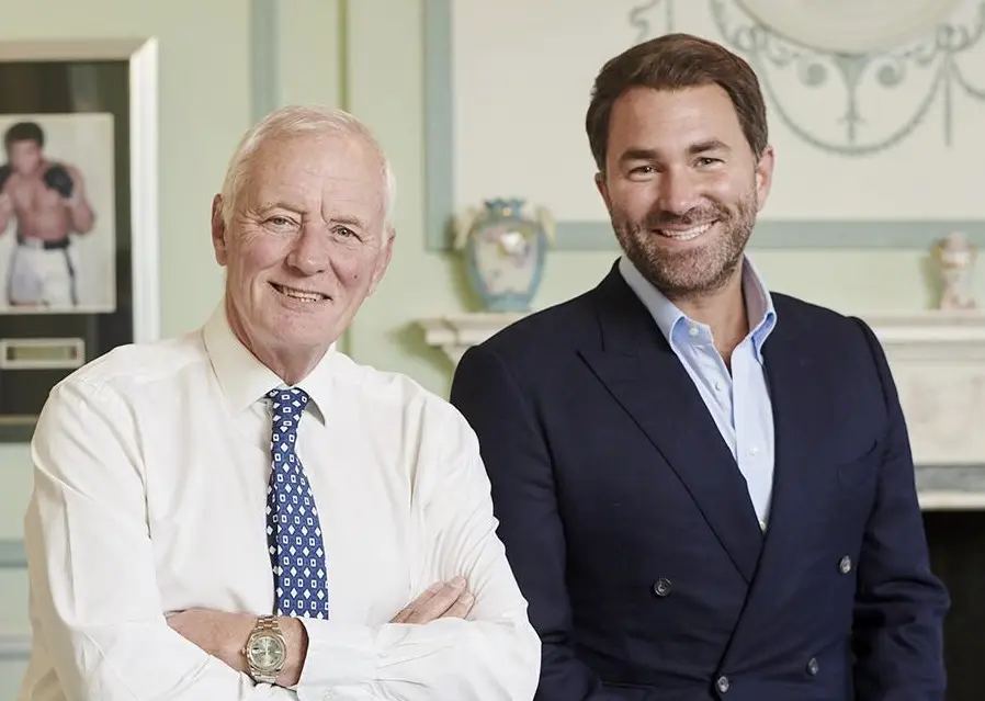 Barry Hearn samen met zijn zoon Eddie