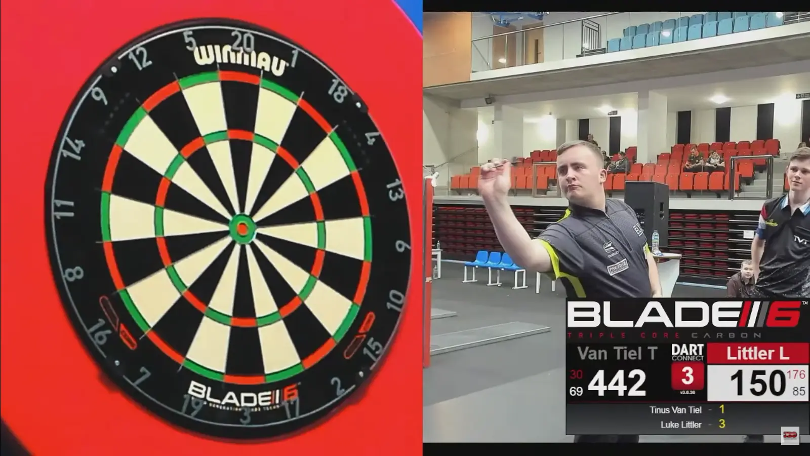VIDEO: 14-jarige Luke Littler gooit bijzondere negendarter tijdens JDC-toernooi in Gibraltar