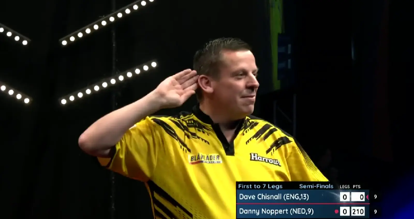 Chisnall gooide meeste 180-scores in de geschiedenis van de World Grand Prix