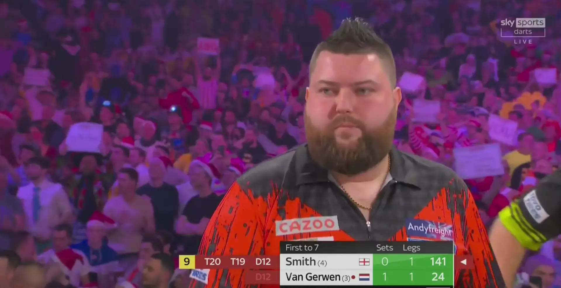 (VIDEO) Beste leg aller tijden in WK-finale: Smith gooit negendarter nadat Van Gerwen perfecte leg mist