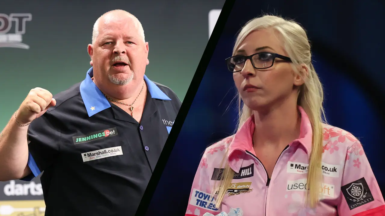 Deelnemers UK Q-School 2024 met onder meer John Henderson, Devon Petersen, Fallon Sherrock, John Part en Richie Burnett