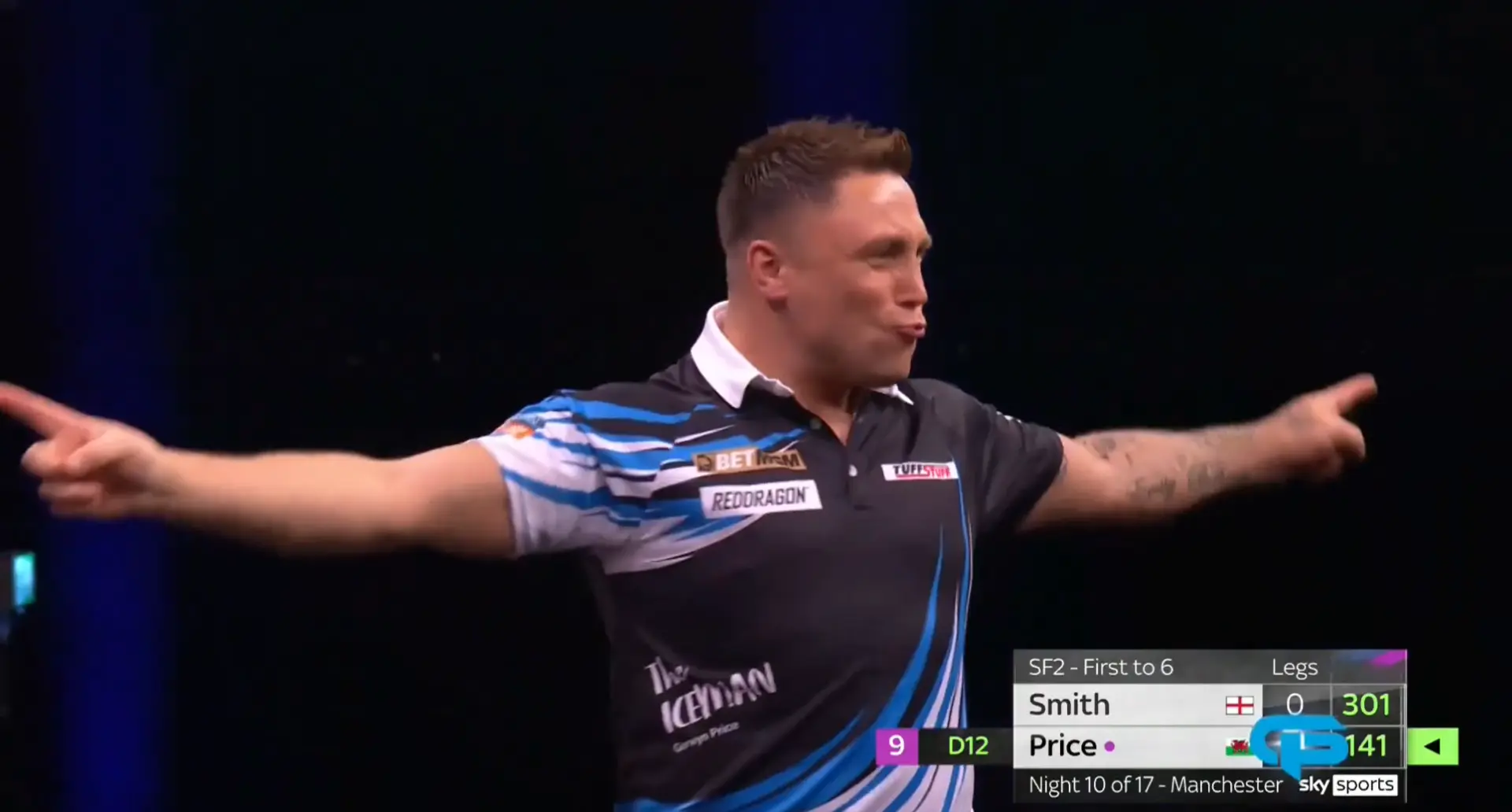 VIDEO: Gerwyn Price gooit vijftiende negendarter ooit in Premier League Darts
