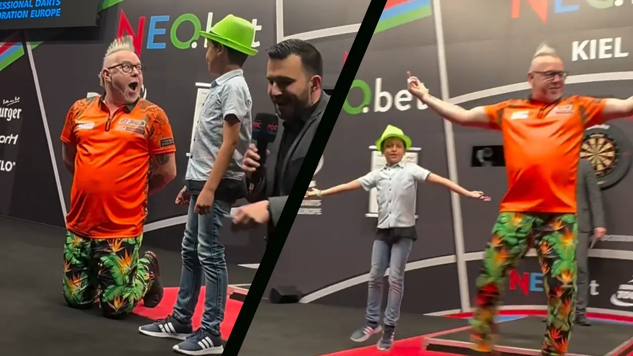 VIDEO: Peter Wright bezorgt jonge fan dag van zijn leven op Baltic Sea Darts Open