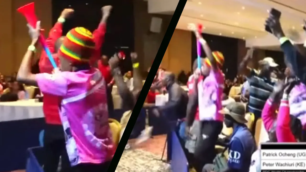 VIDEO: Afrikaanse toeschouwer steelt harten van dartsfans met vuvuzela op WK-kwalificatietoernooi in Kenia