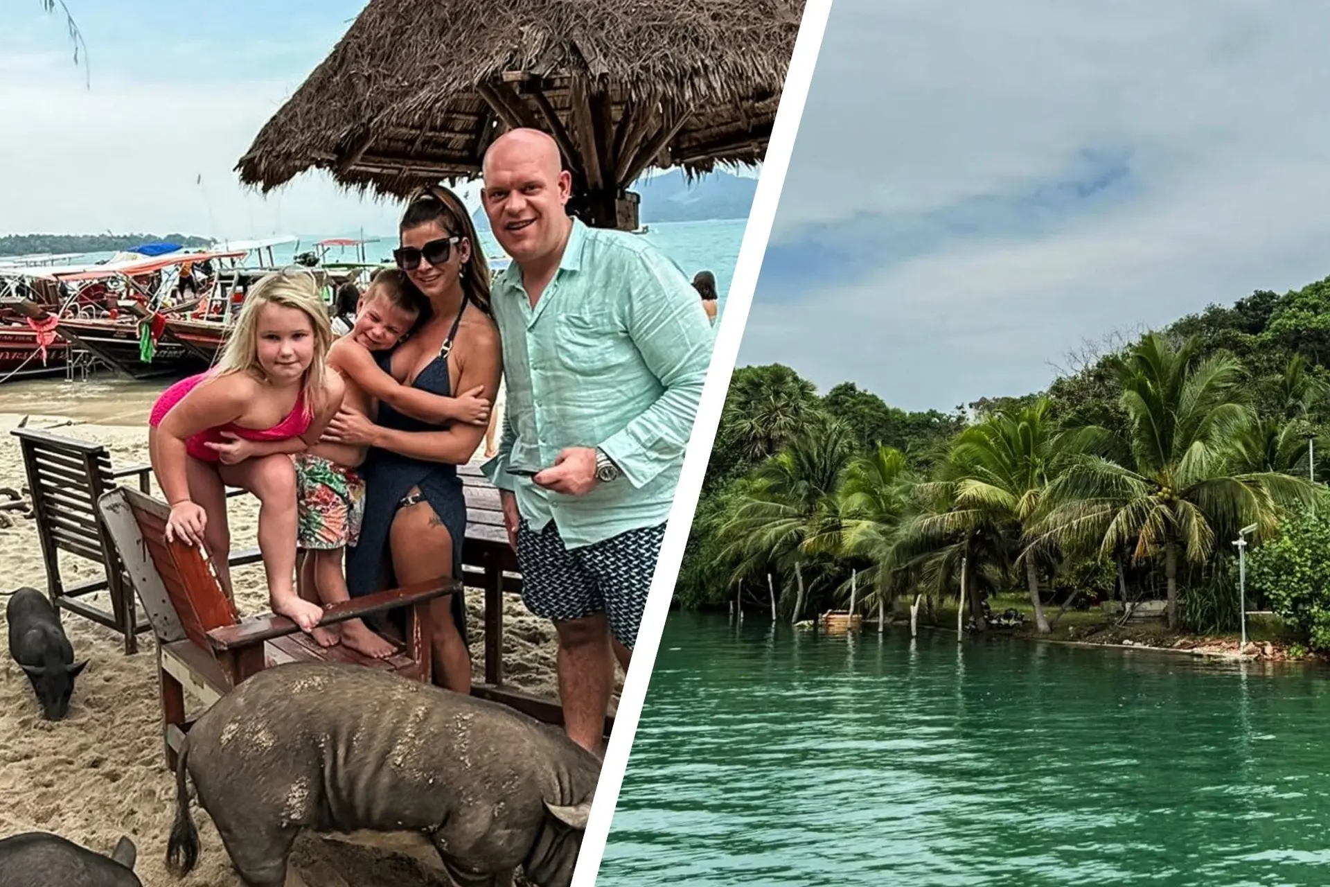 Michael van Gerwen bezoekt 'Pig Island' tijdens vakantie in Thailand